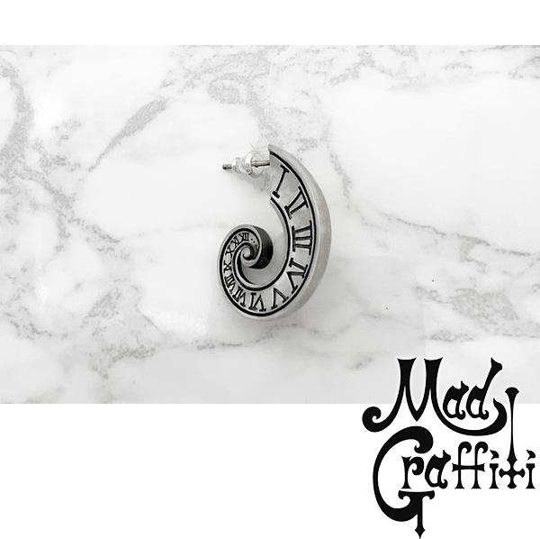 Mad Graffiti マッドグラフィティ アブソリュート ボルテックスMピアス ブラック1P 片耳用 シルバー シルバーピアス スタッドピアス メンズ レディース 男性 女性 彼氏 彼女 記念日 誕生日 プレゼント 人気 おしゃれ かっこいい 個性 的 面白 ブランド
