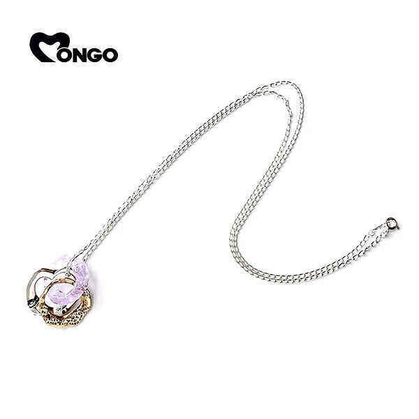 MONGO 三連 リング テントウムシ ネックレス チェーン付き ラベンダー シルバー K10 ゴールド ペンダント シルバーネックレス メンズ レディース シルバー925 男性 彼氏 女性 彼女 ブランド 記念日 誕生日 プレゼント 人気 おしゃれ