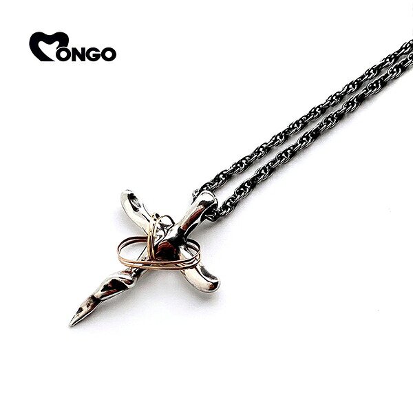 MONGO ラージ クロス ネックレス チェーン付き シルバー K18 18K ゴールド ピンクゴールド ペンダント シルバーネックレス メンズ レディース シルバー925 男性 彼氏 女性 彼女 ブランド 記念日 誕生日 プレゼント 人気 おしゃれ|新宿 銀の蔵 シルバーアクセサリー