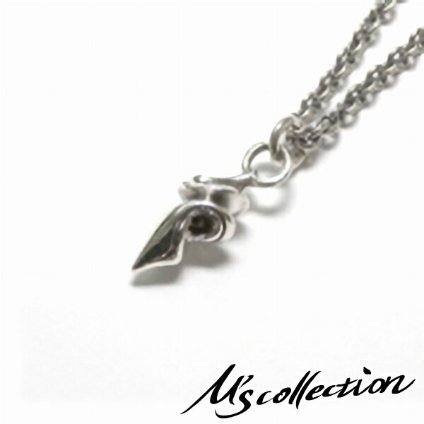 M's collection エムズコレクション シルバー925 幾何学 ドロップ スネイル ネックレス(チェーン付きペンダントトップ) 巻き貝 メンズ ジュエリー 記念日 誕生日 プレゼント ペンダント 男性 彼氏 旦那 シルバーネックレス チェーン付き 首飾り メイドインジャパン