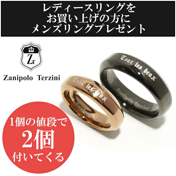 ザニポロタルツィーニ サージカルステンレス ブラック ブラウン ペアリング メッセージ 刻印 名入れ カップル用 指輪 金属アレルギー アレルギーフリー tour les deux ペアアクセサリー ペアアイテム ブランド 記念日 誕生日 プレゼント 人気 おしゃれ Zanipolo Terzini