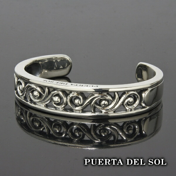 PUERTA DEL SOL スクロールワーク マッシヴ バングル Sサイズ シルバー950 ユニセックス シルバーアクセサリー 銀 SV950 ブリタニアシルバー ブレスレット 腕輪 シルバーバングル 人気 ブランド アクセサリー ギフト 記念日 誕生日 プレゼント おしゃれ