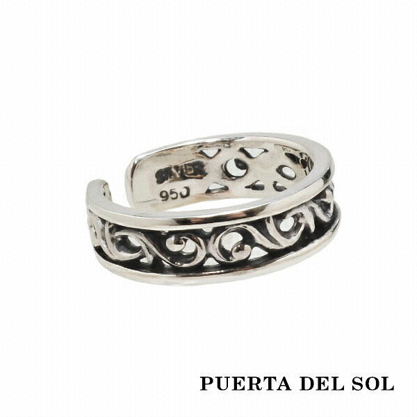 PUERTA DEL SOL スクロール 唐草模様 16mm イヤーカフ シルバー950 ユニセックス シルバーアクセサリー 銀 SV950 ブリタニアシルバー ブランド アクセサリー ギフト 記念日 誕生日 プレゼント イヤークリップ ナチュラル