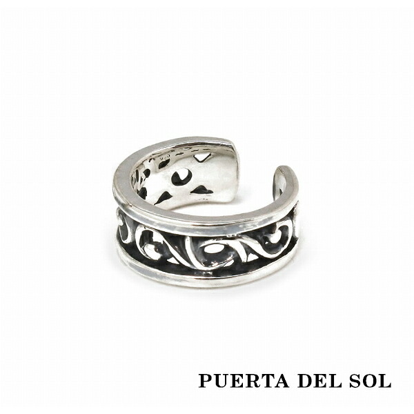 PUERTA DEL SOL スクロール 唐草模様 12.5mm イヤーカフ シルバー950 ユニセックス シルバーアクセサリー 銀 SV950 ブリタニアシルバー ブランド アクセサリー ギフト 記念日 誕生日 プレゼント イヤークリップ ナチュラル｜新宿 銀の蔵 シルバーアクセサリー