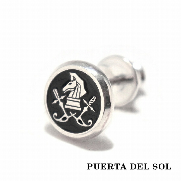 PUERTA DEL SOL ブラックカラー ナイトサークル ピアス ブラック シルバー950 ユニセックス シルバーアクセサリー 銀 SV950 ブリタニアシルバー イヤリング 人気 ブランド アクセサリー ギフト 記念日 誕生日 プレゼント おしゃれ