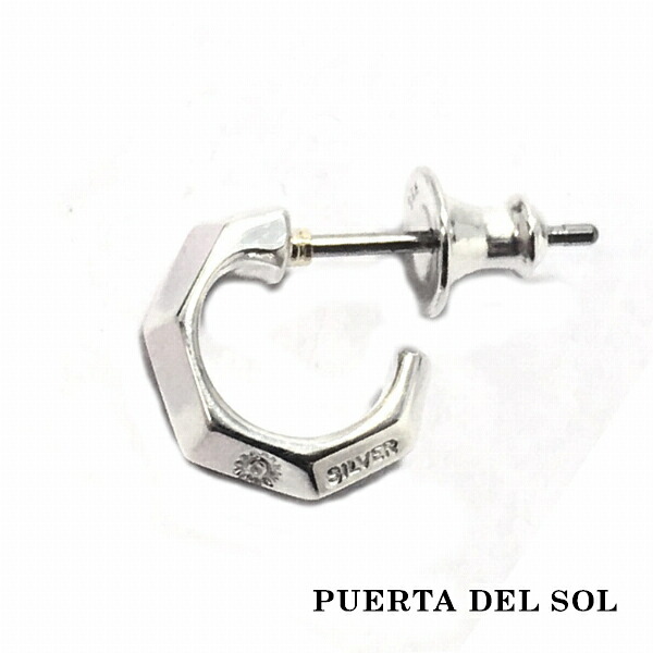 PUERTA DEL SOL エッジ シャープ 流線 シルエット ピアス シルバー950 ユニセックス シルバーアクセサリー 銀 SV950 ブリタニアシルバー イヤリング 人気 ブランド アクセサリー ギフト 記念日 誕生日 プレゼント おしゃれ