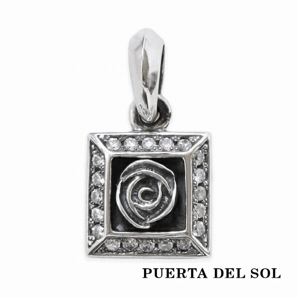 PUERTA DEL SOL Framed Rose ローズ ペンダント(チェーンなし) シルバー950 ユニセックス シルバーアクセサリー 銀 SV950 ブリタニアシルバー シルバーペンダント ペンダントヘッド ネックレストップ ペンダントトップのみ 人気 ブランド アクセサリー ギフト|新宿 銀の蔵 シルバーアクセサリー