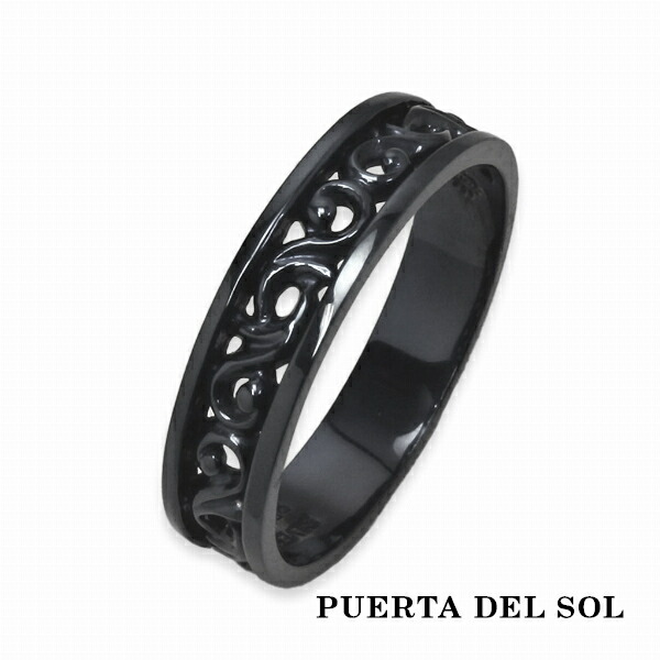 楽天市場】PUERTA DEL SOL ブラックスカル リング(11号〜23号