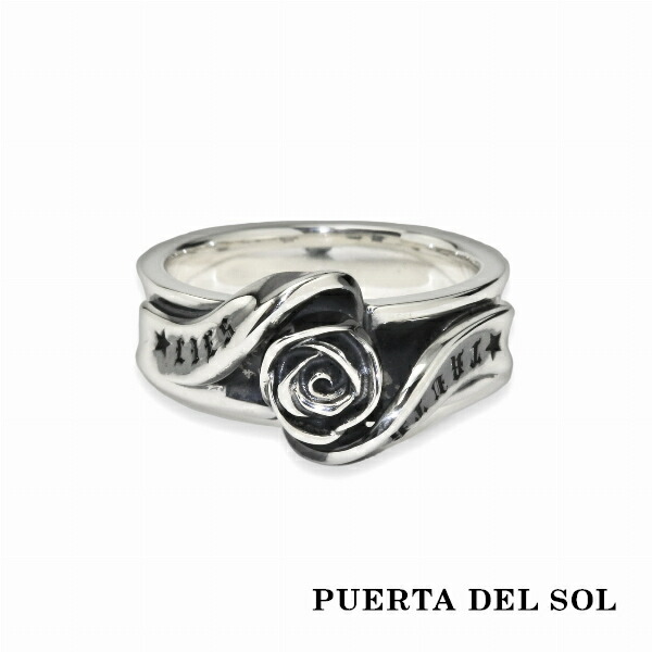 PUERTA DEL SOL リボン バラ 薔薇 ローズ リング(7号～23号) シルバー950 ユニセックス シルバーアクセサリー 銀 SV950 ブリタニアシルバー シルバーリング 銀指輪 指輪 メンズリング レディースリング 人気 ブランド アクセサリー ギフト 記念日 誕生日 プレゼント