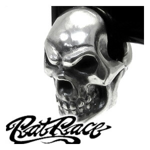 Race ラットレース ラットレースのスタンダードなスカルピアス ポスト部分はk18金 彼氏 シルバーピアス Rat Rat Race Ratrace Rat シルバーピアス ファーストスカル 男性用ピアス スカルピアス シルバー925 ラットレース 1p 片耳用 シルバー925 スカルピアス