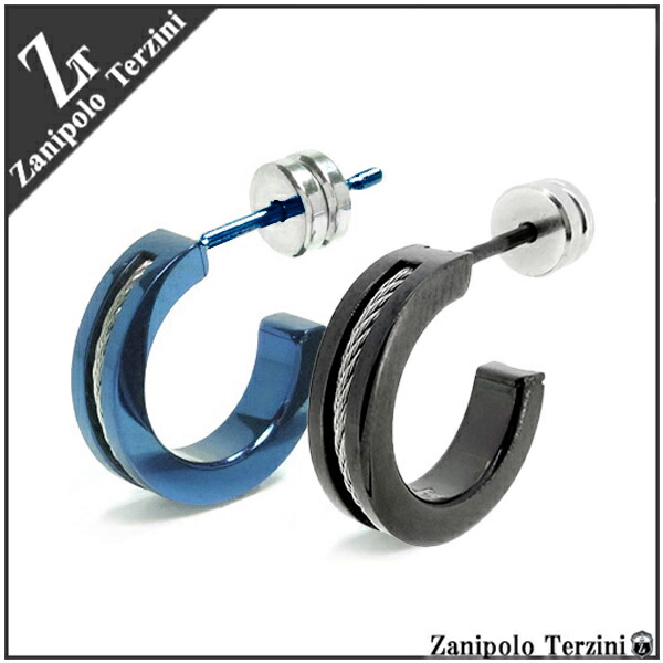 Shinjuku Gin No Kura 2 Color Rope Line Surgical Stainless Steel 2 Color Rope Line Surgical Stainless Steel Half Hoop Earrings 1 P Piece For Ears Men S Mens Pierce Man