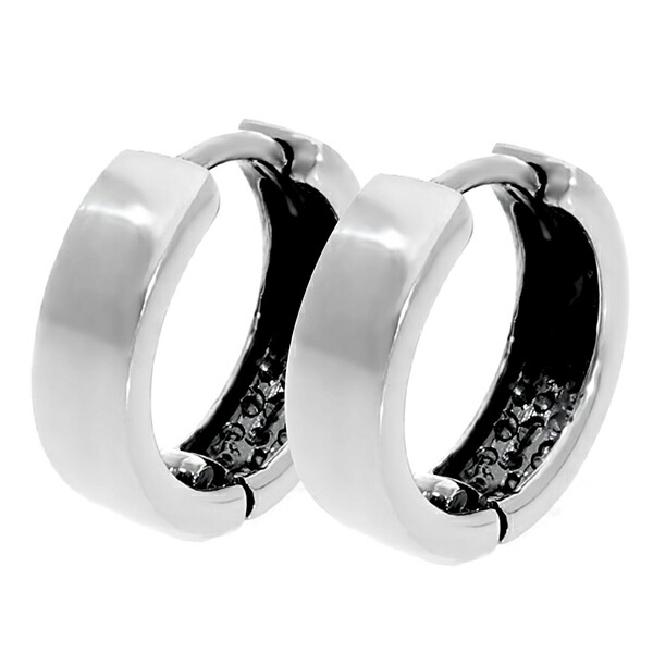 シンプル シルバー フープピアス 14mm×4mm 2P 両耳用 シルバーピアス リングピアス 中折れ式 丸型 ユニセックス シルバー925 大きめ 定番 ベーシック 上品 アクセサリー メンズ レディース シルバーアクセサリー 銀 SV925 スターリングシルバー ピアス イヤリング