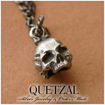 Quetzal ミニタナトスネックレス ペンダント チェーン付き ブランド シルバーペンダント ネックレス シルバー925 メンズ ケツァール ケツアール アンティーク ヴィンテージ クラシック ゴシック スカル 骸骨 美術 記念日 誕生日 プレゼント 彼氏