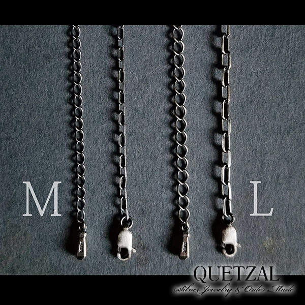 Quetzal アジャスターアズキチェーン オールシルバーver. チェーン ネックレス ブランド シルバーチェーン シルバー925 メンズ ケツァール ケツアール アンティーク ヴィンテージ クラシック ゴシック 小豆 あずきチェーン チェーンのみ 美術 記念日 誕生日 プレゼント