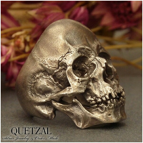 Quetzal ラージタナトスリングディケイド シルバーリング 13号~30号 ブランド リング シルバー925 メンズ ケツァール ケツアール アンティーク ヴィンテージ ゴシック ロココ スカル 骸骨 指輪 建築 美術 記念日 誕生日 プレゼント 人気 おしゃれ 彼氏