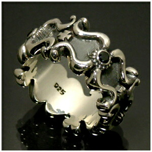 楽天市場】フォー サイド デザイン ブラックジルコニア シルバーリング