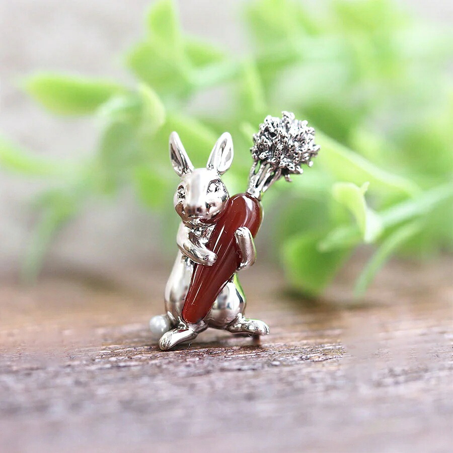 ROKUZAN カーネリアン ウサギ ブローチ ペンダントトップ (チェーンなし) ネックレス ペンダント トップ ヘッド シルバー925 マーカサイト パール 真珠 碌山ジュエリー ブランド レディース 女性 彼女 娘 妻 記念日 誕生日 プレゼント 人気 おしゃれ｜新宿 銀の蔵 シルバーアクセサリー