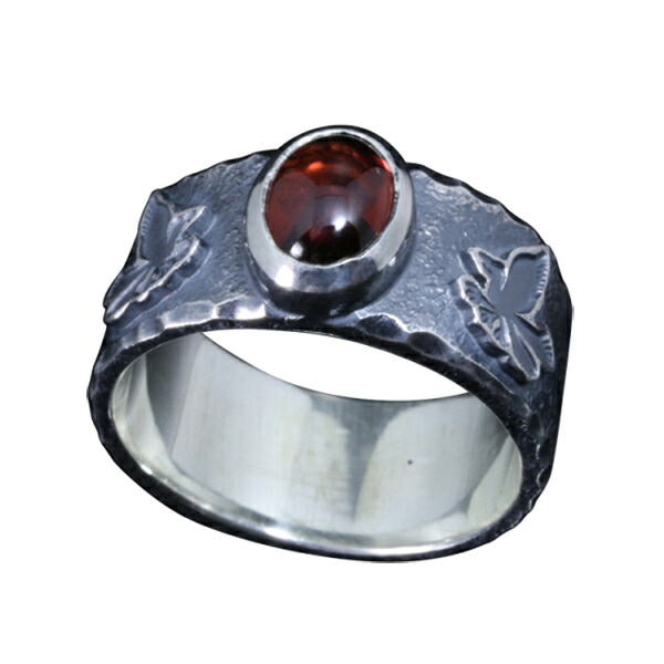龍頭 ガーネット 双八咫烏 岩石 リング 12～27号 指輪 鳥 天然石 メンズ シルバー シルバーリング メンズリング シルバー950 男性 彼氏 伝統技法 ギフト 人気 おしゃれ ブランド｜新宿 銀の蔵 シルバーアクセサリー