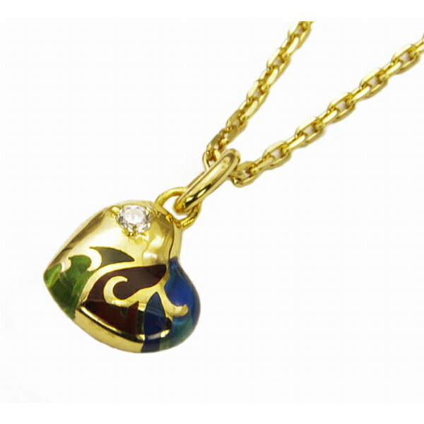 SAINTS セインツ ステンドグラスハートネックレス(チェーン付き) 金メッキ シルバー925 シルバーアクセサリー 銀 SV925 スターリングシルバー シルバーネックレス チェーン付き 首飾り 人気 ブランド アクセサリー ギフト 記念日 誕生日 プレゼント おしゃれ