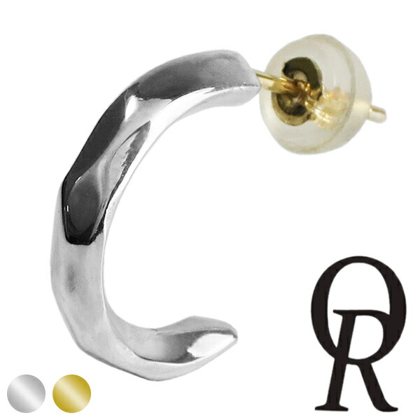 Quiet Room ハーフ フープ 槌目 シルバー ピアス 1P 片耳用 メンズ レディース シンプル シルバーピアス フープピアス シルバー950 耳飾り 男性 女性 ブランド きれいめ モノトーン 記念日 誕生日 プレゼント 人気 彼氏 おしゃれ リング 彼女