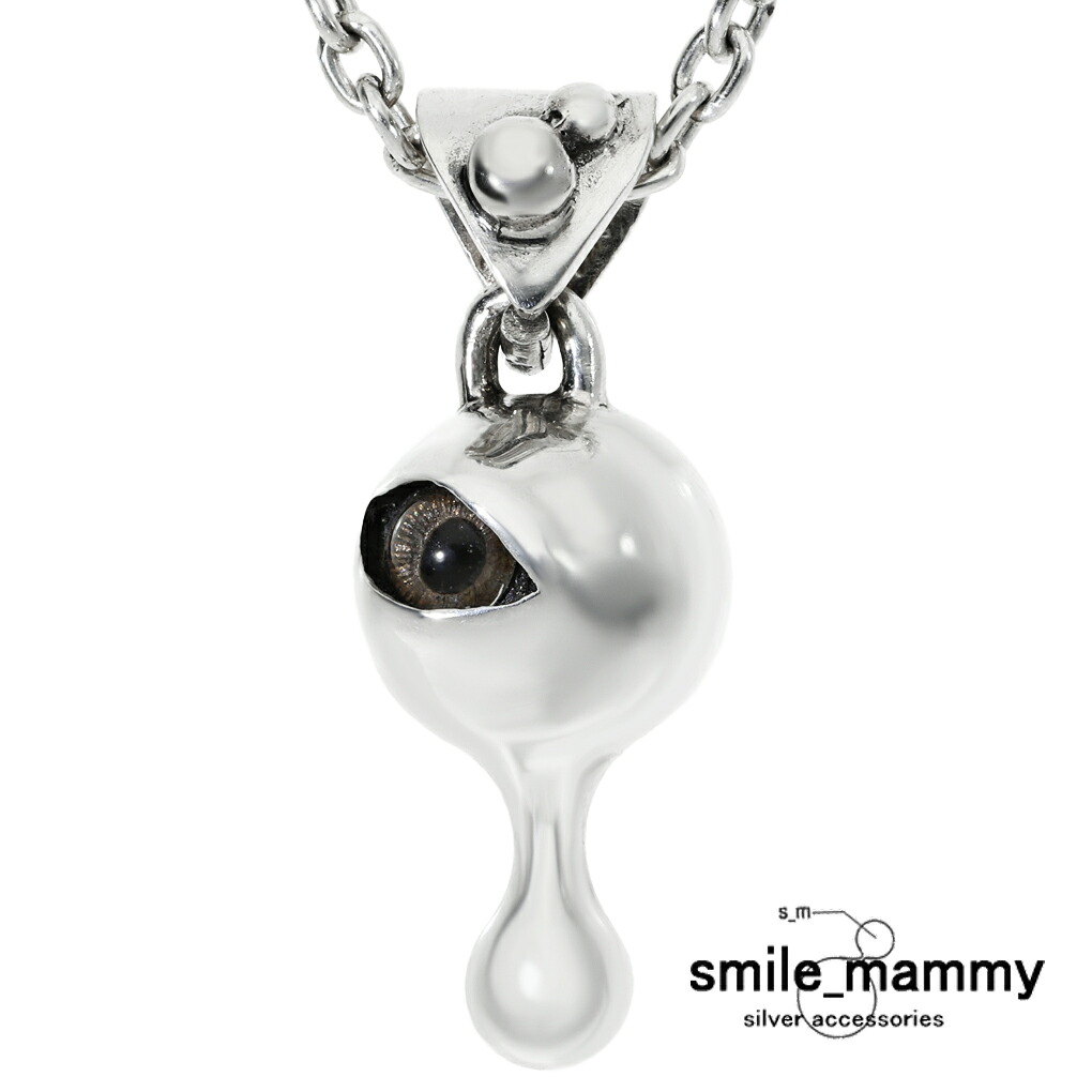 smile_mammy stare ドロップ ネックレス ペンダント ペンダントトップ ペンダントチャーム シルバー 925 雫 目 目玉 追視 義眼 不気味 ホラー ダーク グロテスク メンズ レディース 男性 女性 彼氏 彼女 記念日 誕生日 プレゼント 人気 おしゃれ