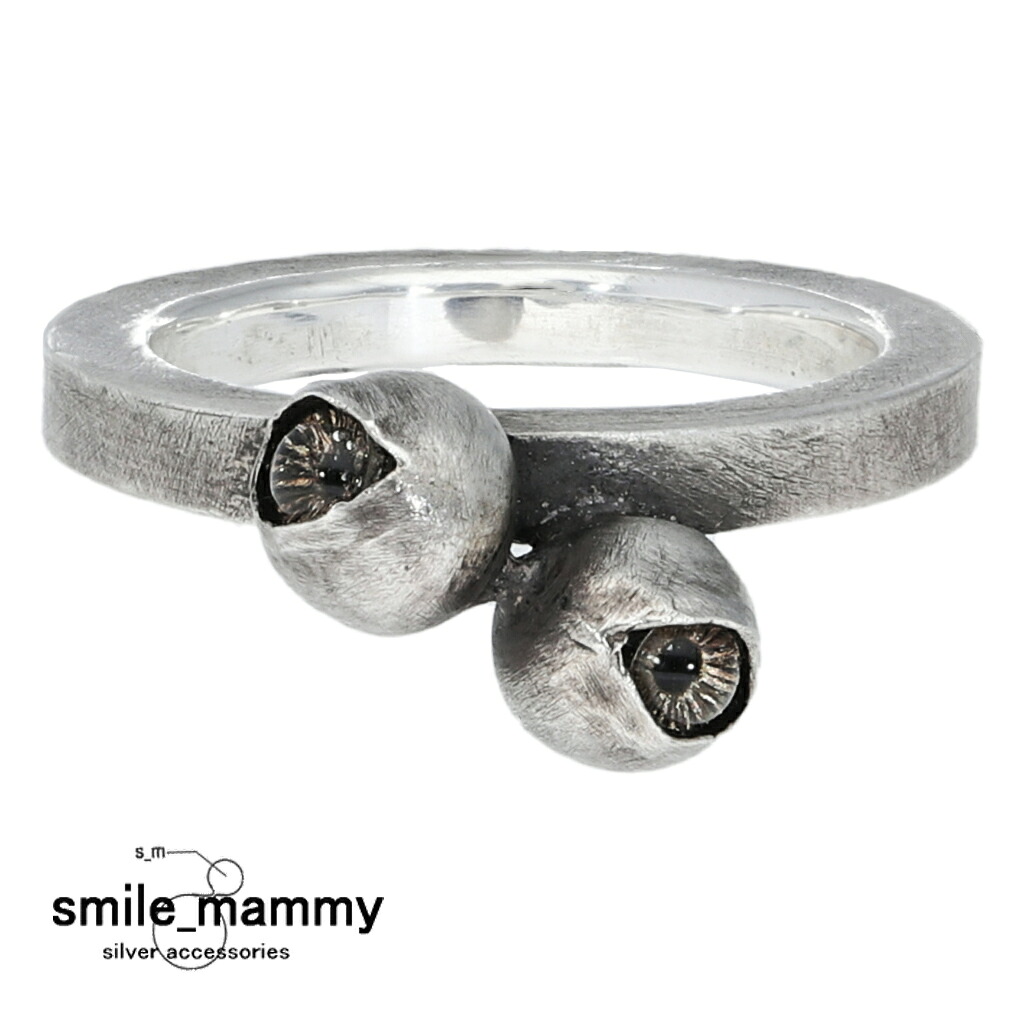 smile_mammy stare ボール リング 指輪 1～18号 シルバー 925 目 目玉 追視 義眼 不気味 ホラー ダーク グロテスク シルバーリング メンズ レディース 男性 女性 彼氏 彼女 ユニセックス 記念日 誕生日 プレゼント 人気 おしゃれ