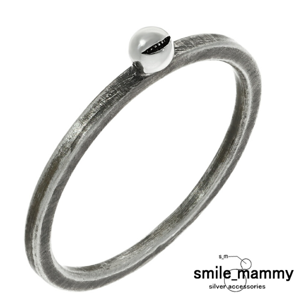 smile_mammy スマイルボール nano リング 指輪 1～9号 シルバー 925 丸 玉 ボール ニヤニヤ スマイル 笑顔 歯 口 不気味 ホラー ダーク グロテスク さりげない シルバーリング メンズ レディース 男性 女性 彼氏 彼女 ユニセックス 記念日 誕生日 プレゼント 人気