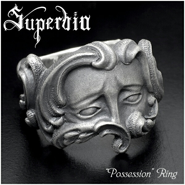 Superbia "憑依" リング 11号～27号 Possession シルバーリング シルバー925 メンズ スペルヴィア スペルビア ブランド ロココ バロック グロテスク アンティーク ジュエリー ダーク 退廃 耽美 彫刻 造形 アート 緻密 記念日 誕生日 プレゼント 人気 おしゃれ 彼氏｜新宿 銀の蔵 シルバーアクセサリー