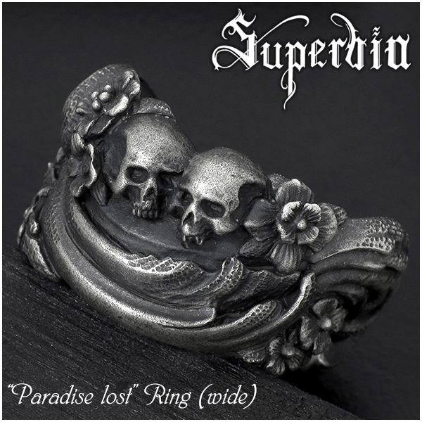 全品送料無料 Superbia 失楽園 リング ワイド 11号 27号 Paradise Lost シルバーリング シルバー925 メンズ スペルヴィア スペルビア ブランド ロココ バロック スカル アンティーク ジュエリー ダーク 退廃 耽美 彫刻 造形 アート 聖書 創世記 アダム イブ