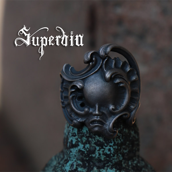 Superbia “憑依”リング2 13号~27号 Rococo シルバーリング シルバー925 メンズ スペルヴィア スペルビア ブランド ロココ美術 バロック グロテスク アンティーク ジュエリー ダーク 退廃 耽美 彫刻 造形 アート 緻密 記念日 誕生日 プレゼント 人気 おしゃれ 彼氏|新宿 銀の蔵 シルバーアクセサリー