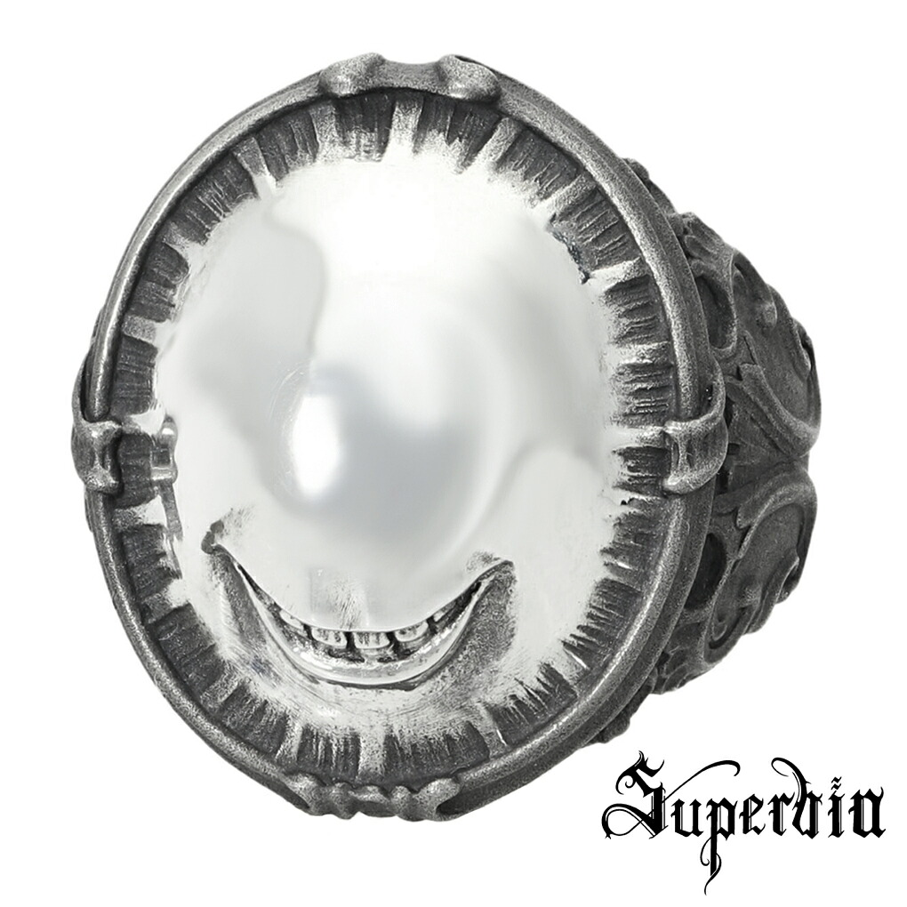 Superbia Shining シャイニング B リング 指輪 13～27号 メンズリング シルバー 925 口 笑顔 不気味 ホラー ロココ アンティーク ダーク 退廃 耽美 彫刻 造形 美術 芸術 シルバーリング メンズ 男性 彼氏 夫 旦那 記念日 誕生日 プレゼント 人気 おしゃれ