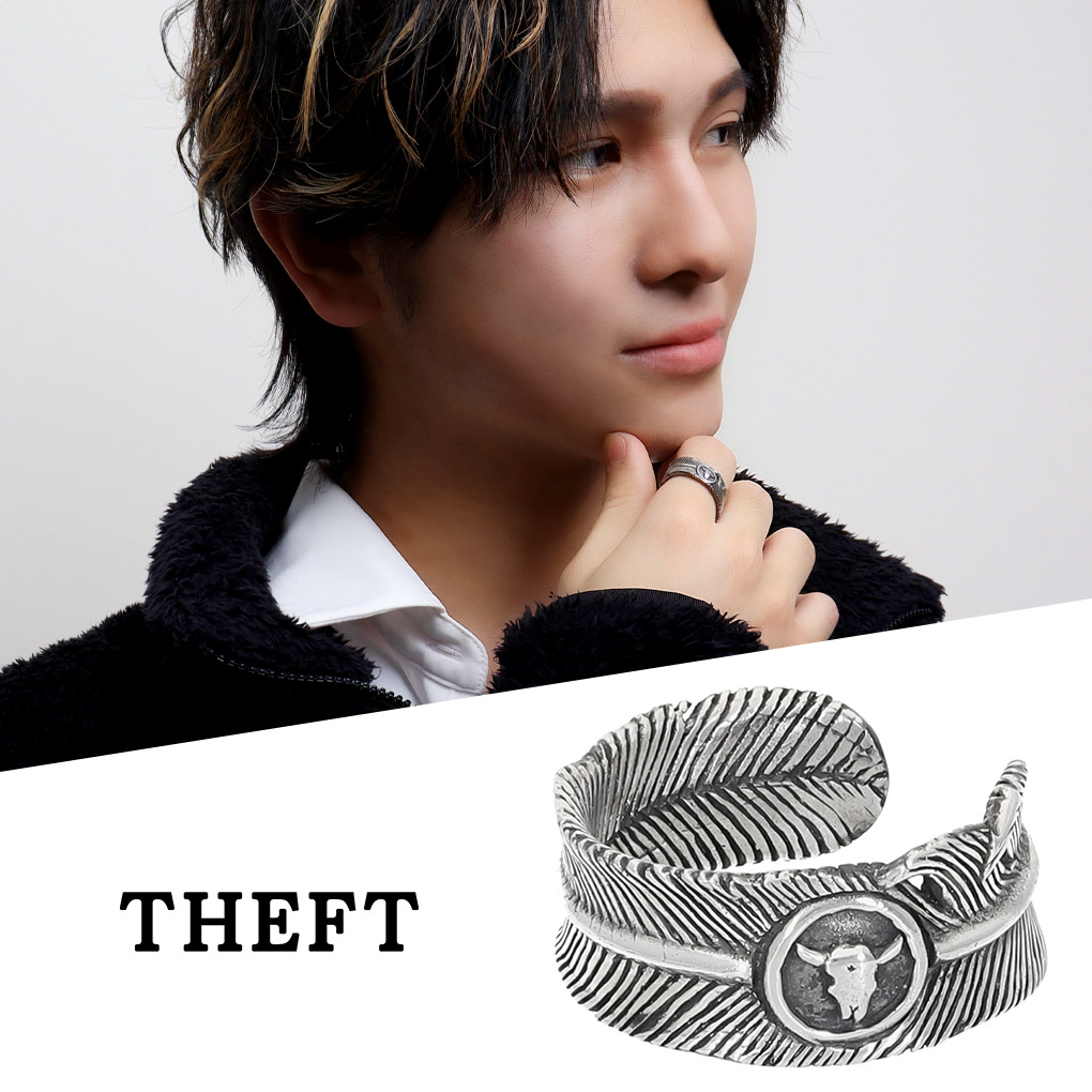 THEFT セフト 羽根 フェザー リング 指輪 フリーサイズ 15号 メンズリング シルバー FEATHER RING1 ネイティブ カジュアル シルバーリング メンズ 男性 彼氏 夫 旦那 記念日 誕生日 プレゼント 人気 おしゃれ