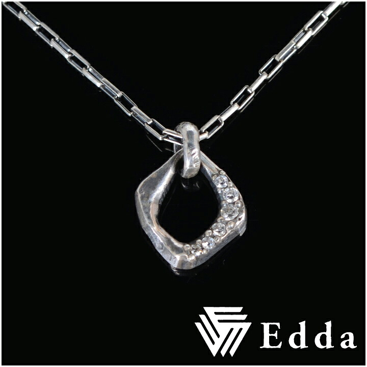 Edda エッダ ナチュラル フレーム ジルコニア シルバーネックレス専用ギフトBOX付き メンズ ネックレス シルバー シルバー925 シルバーアクセサリー 男性 ネイティブ ブランド 記念日 誕生日 プレゼント 人気 彼氏 おしゃれ