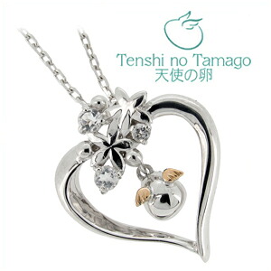 天使の卵 in オープンハート シルバーネックレス シルバーアクセサリー レディース ネックレス 女性用 SV925 K10 ホワイト トパーズ ブランド 記念日 誕生日 プレゼント 人気 彼女 かわいい おしゃれ