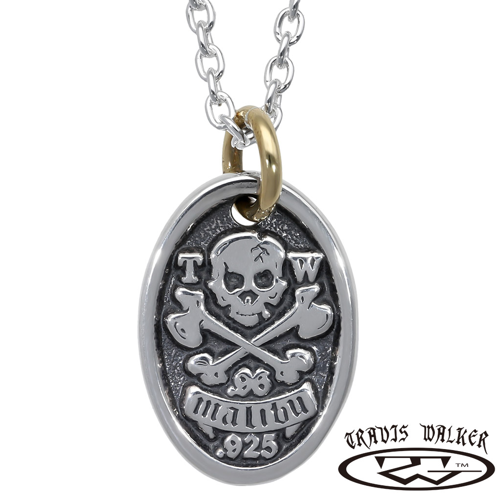 TRAVIS WALKER トラヴィスワーカー パイレーツ ドッグタグ シルバー ネックレス ペンダント ペンダントトップ ペンダントチャーム ブランド 公式 正規品 シルバー925 アクセサリー 海賊 スカル クロスボーン プレート メンズ 男性 彼氏 夫 旦那 記念日 誕生日