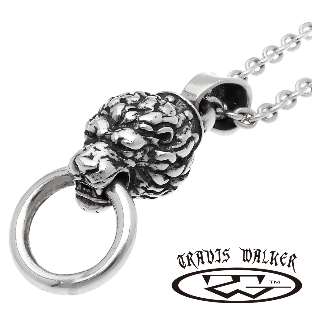 TRAVIS WALKER トラヴィスワーカー ミディアム ライオン シルバー ネックレス ペンダント ペンダントトップ ペンダントチャーム ブランド 公式 正規品 シルバー925 アクセサリー ドアノッカー メンズ 男性 彼氏 夫 旦那 記念日 誕生日 プレゼント 人気 おしゃれ｜新宿 銀の蔵 シルバーアクセサリー