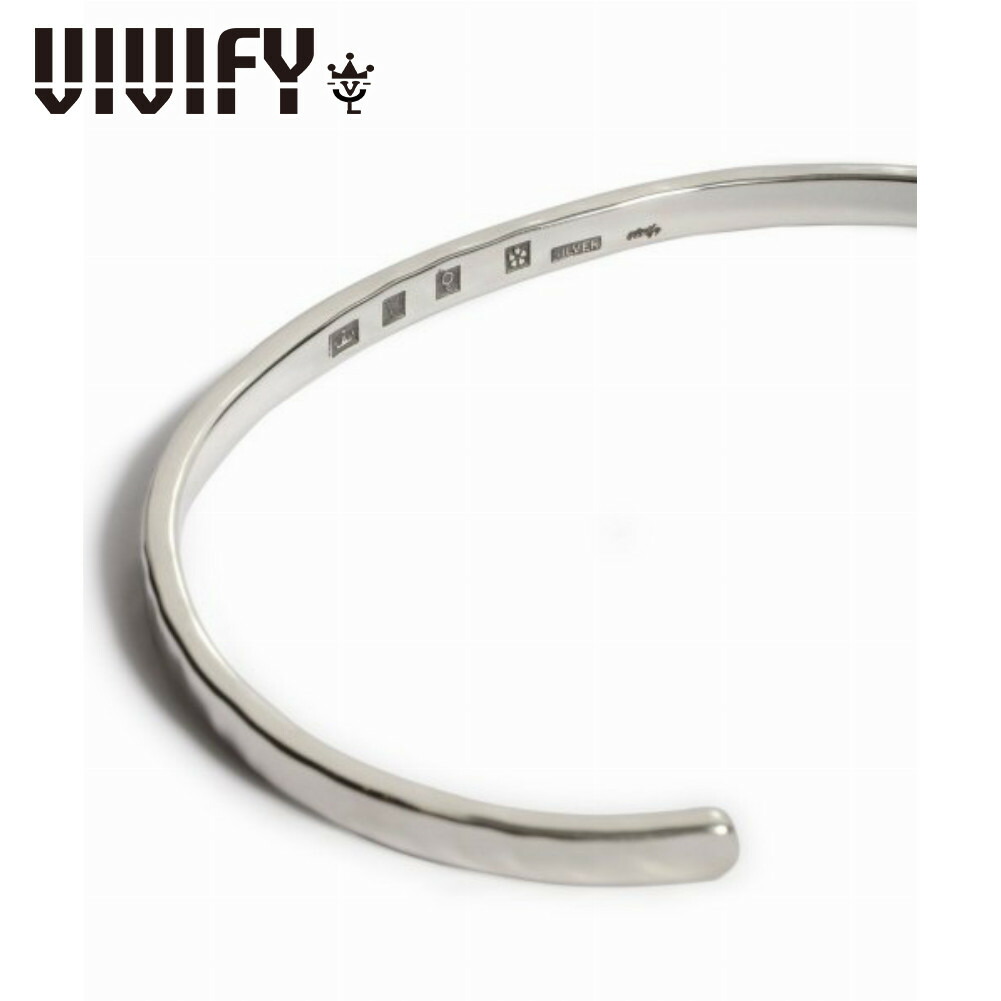 VIVIFY ビビファイ アクセサリー ブレスレット バングル シルバー Back Hallmarks Bangle Mirror finish Narrow