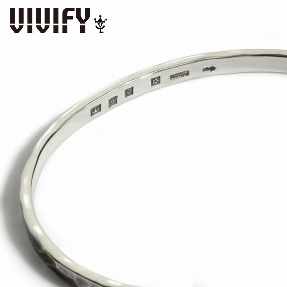 VIVIFY ビビファイ アクセサリー ブレスレット バングル シルバー Back Hallmarks Bangle 槌目 Narrow｜新宿 銀の蔵 シルバーアクセサリー