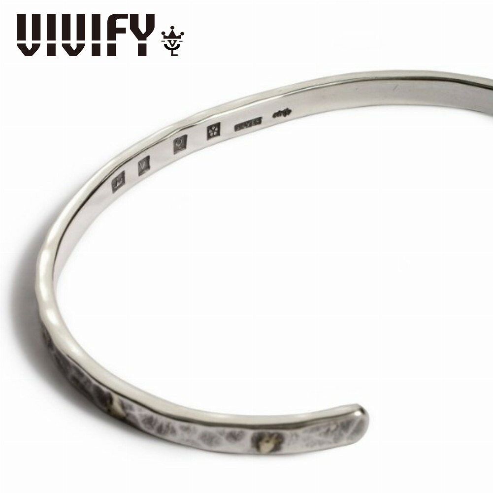 VIVIFY ビビファイ アクセサリー ブレスレット バングル シルバー ゴールド Back Hallmarks Bangle 槌目 Narrow w Gold