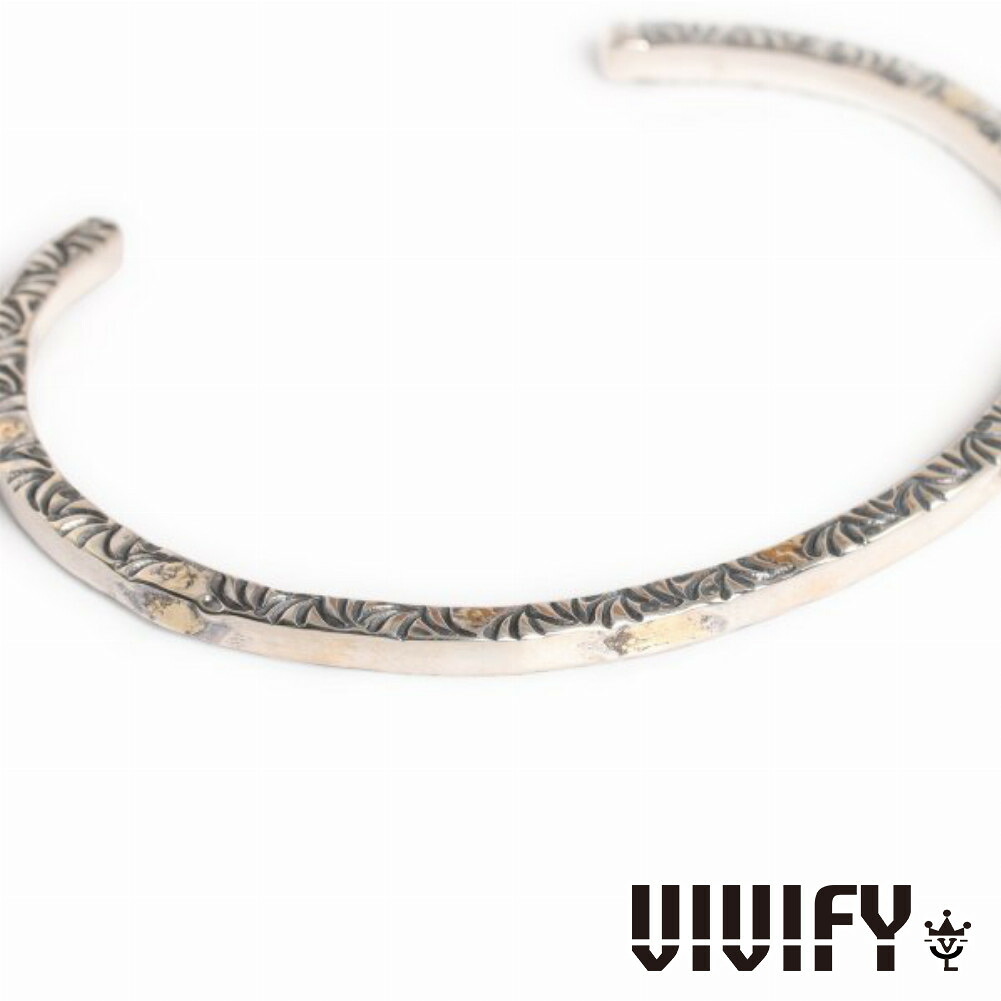 VIVIFY ビビファイ アクセサリー ブレスレット バングル シルバー ゴールド サイドアラベスク Bangle 3mm body w Gold｜新宿 銀の蔵 シルバーアクセサリー