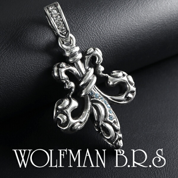 ウルフマン BRS パルメット リリィ ペンダントトップ シルバー925 シルバーアクセサリー ペンダント ネックレス トップ ヘッド チャーム ケルティック 百合 ユリ リリー パルメット模様 ブルー 水色 メンズ 男性 彼氏 記念日 誕生日 プレゼント ブランド 人気|新宿 銀の蔵 シルバーアクセサリー