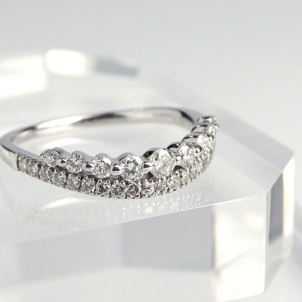 楽天市場】K18 ダイヤモンド 2連 リング 品質保証書付 18k 18金 二連