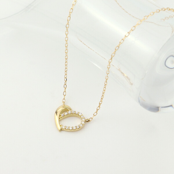 K18 ダイヤモンド オープンハート ネックレス 18金 18k ゴールド ハート 天然 ダイヤ 華やか かわいい きれい 上品 アクセサリー ペンダント レディース 女性 ギフト 記念日 誕生日 プレゼント おしゃれ 彼女