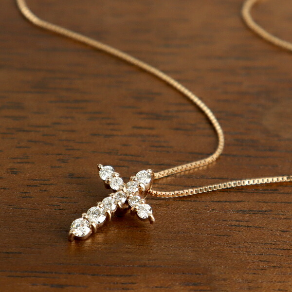 楽天市場】18金 ダイヤモンド 0.3ct クロス ネックレス 正十字