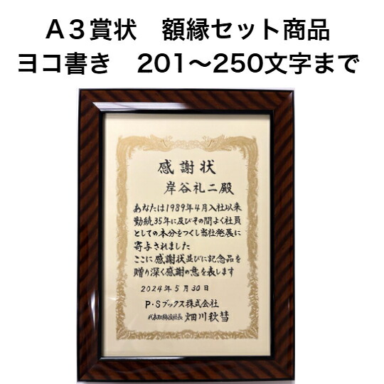 A3表彰状 写真立て 額装 仕掛ける ヨコ書き 250文字記号まで 全文 手描き代筆 筆耕 表彰 有りがたさ状 御墨付き 社内報いる 皆勤賞 御墨付き証 市民大会 競り合い 競り合い でき事など