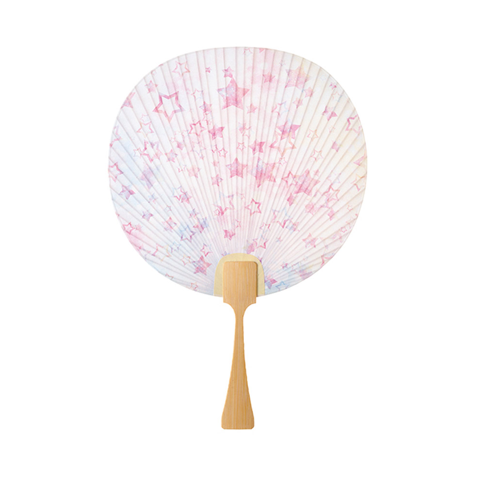 楽天市場】並型 都うちわ 十五夜 (水色) 片面透かし 2107 塩見団扇
