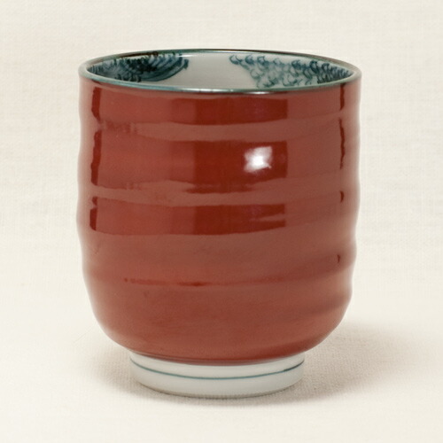 朱塗 風景湯呑み〔幸之介窯〕 コーヒー・お茶用品-湯呑み-茶道具・湯呑・急須