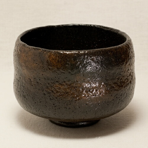 楽天市場】長次郎「ムキ栗」写し 黒楽抹茶碗 〔佐々木昭楽