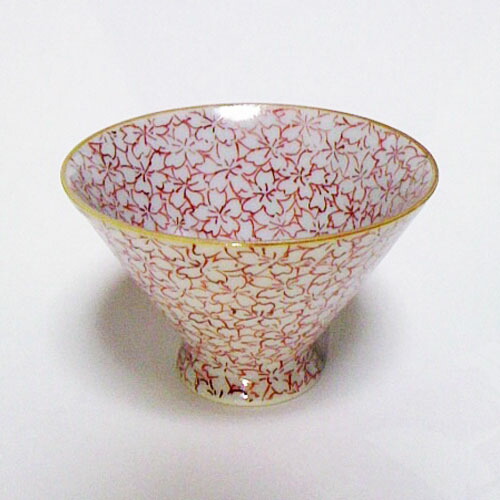 楽天市場】赤絵桜 朝顔形 ぐい呑み〔助田正山〕 : 京都の和食器