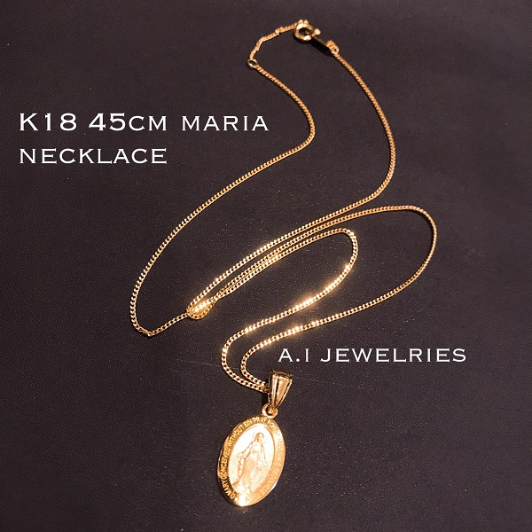 【楽天市場】マリア ネックレス 45cm 18金 メダイ maria necklace K18 18K 喜平 ネックレス コイン コイン